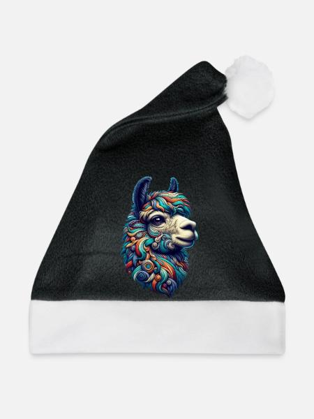 Alpaka - Weihnachtsmütze - Schwarz/Weiß