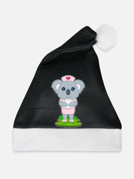 Koala Krankenschwester - Weihnachtsmütze - Schwarz/Weiß