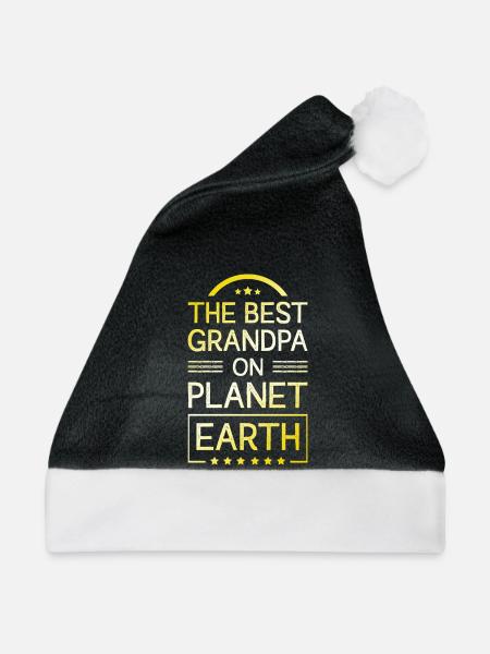 Bester Opa Spruch - Weihnachtsmütze - Schwarz/Weiß - Vorne