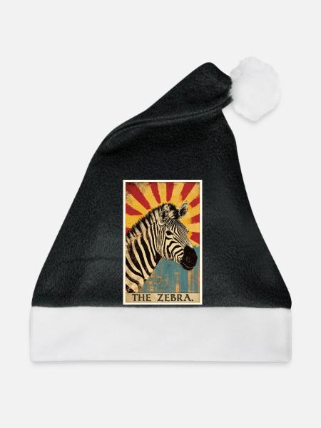 Zebras Zebra - Weihnachtsmütze - Schwarz/Weiß - Vorne