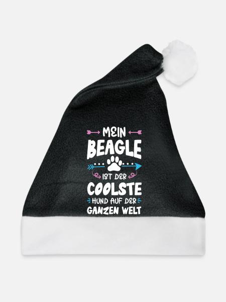 beagle hund spruch - Weihnachtsmütze - Schwarz/Weiß - Vorne