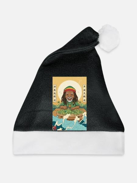 Kawaii Weed Smoker - Weihnachtsmütze - Schwarz/Weiß