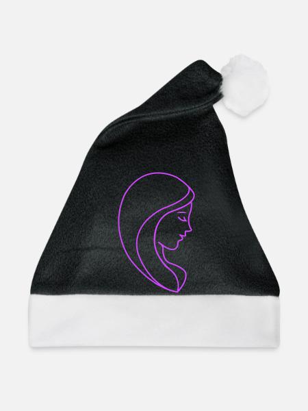 Frau Portrait - Weihnachtsmütze - Schwarz/Weiß