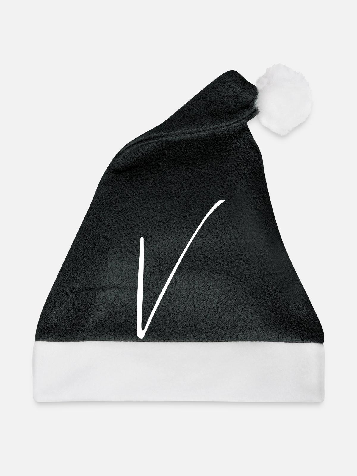 V - Weihnachtsmütze - Schwarz/Weiß - Vorne