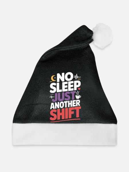 Nachtschicht-krankenschwester, Müde - Weihnachtsmütze - Schwarz/Weiß