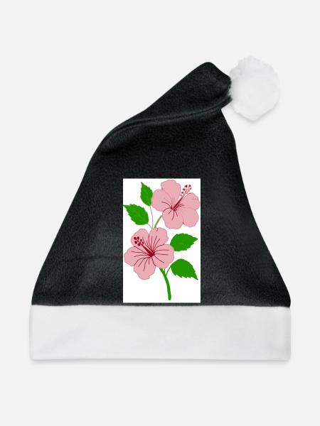 Hibiskus - Weihnachtsmütze - Schwarz/Weiß - Vorne