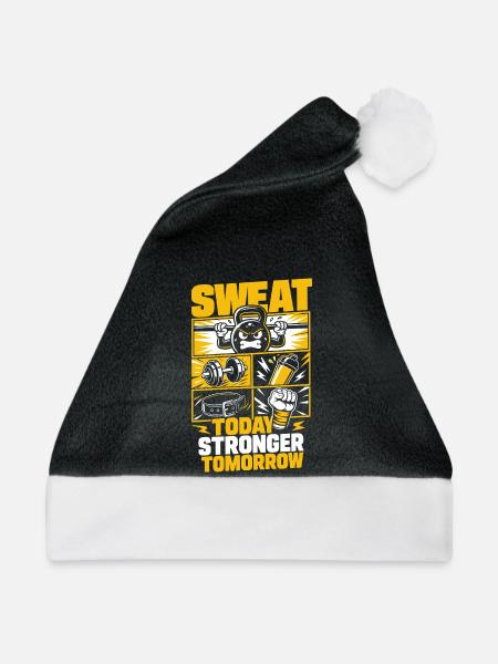 Sweat Today Stronger Tomorrow - Weihnachtsmütze - Schwarz/Weiß