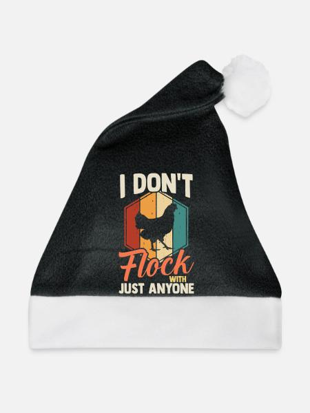 Farmer Rooster Flock Poultry Chicken - Weihnachtsmütze - Schwarz/Weiß