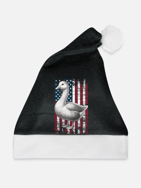 Embden Goose US Emdengans - Weihnachtsmütze - Schwarz/Weiß