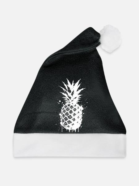 Gespritztes Ananas-Spray - Weihnachtsmütze - Schwarz/Weiß