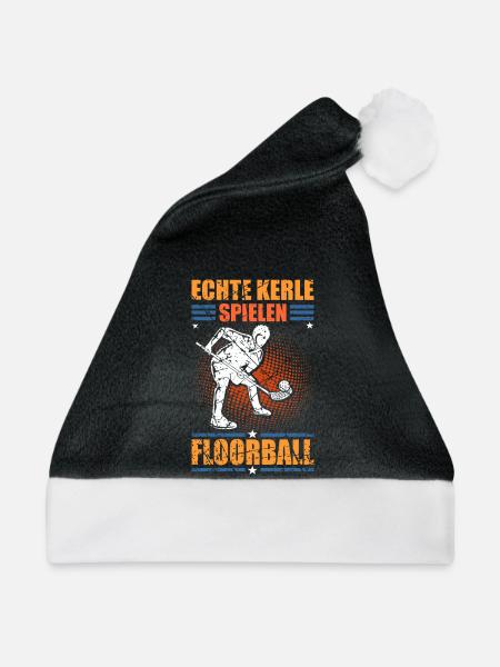 Floorball Unihockey Salibandy Innebandy - Weihnachtsmütze - Schwarz/Weiß - Vorne