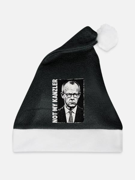 Monochrom-Porträt im Retro-Stil - Weihnachtsmütze - Schwarz/Weiß