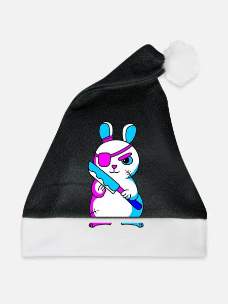Pastell Gothic - Weihnachtsmütze - Schwarz/Weiß - Vorne