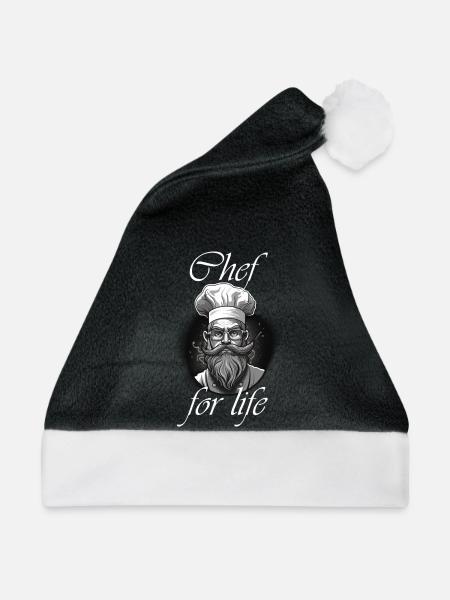 Chef for life weiß - Weihnachtsmütze - Schwarz/Weiß