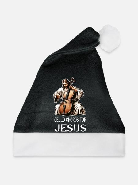 Cello Akkorde für Jesus Christlicher Gott - Weihnachtsmütze - Schwarz/Weiß - Vorne