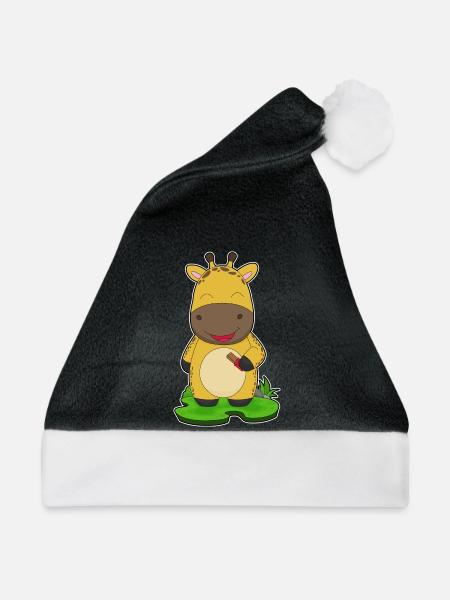 Giraffe Schokoriegel - Weihnachtsmütze - Schwarz/Weiß