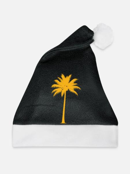 Sonnenpalme im Sonnenuntergang - Weihnachtsmütze - Schwarz/Weiß