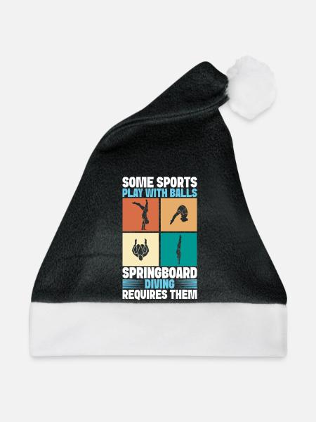 Kunstspringen Turmspringer Sprungbrett - Weihnachtsmütze - Schwarz/Weiß - Vorne