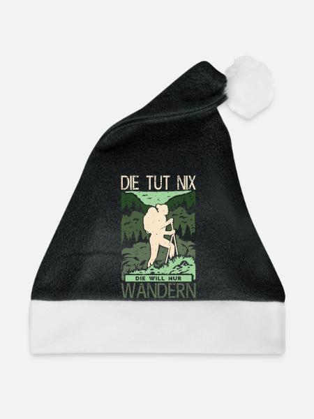 Wandern Sprüche Wanderer Wanderoutfits - Weihnachtsmütze - Schwarz/Weiß