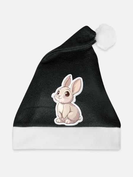 Hase - Weihnachtsmütze - Schwarz/Weiß