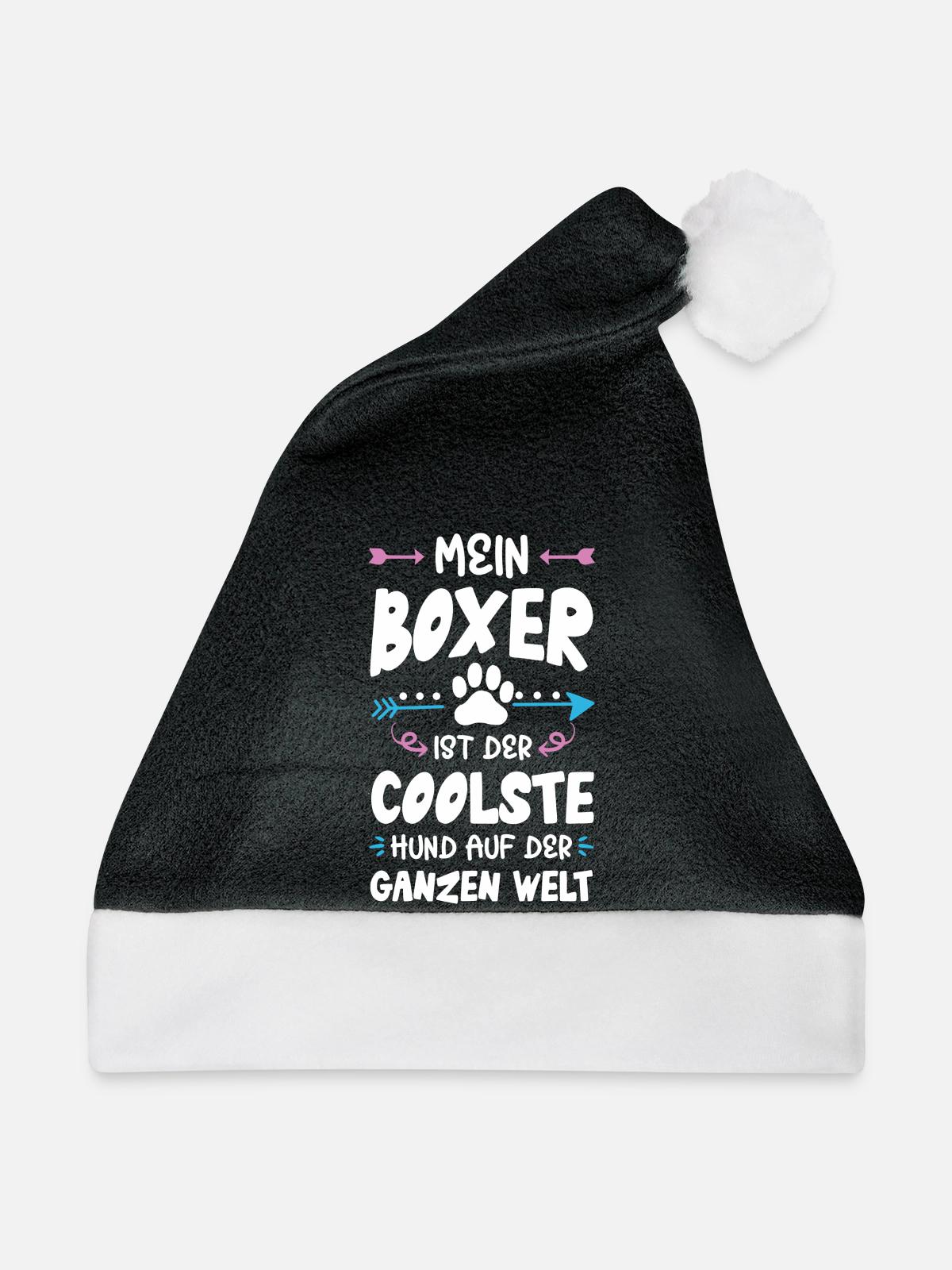 boxer hund spruch - Weihnachtsmütze - Schwarz/Weiß - Vorne