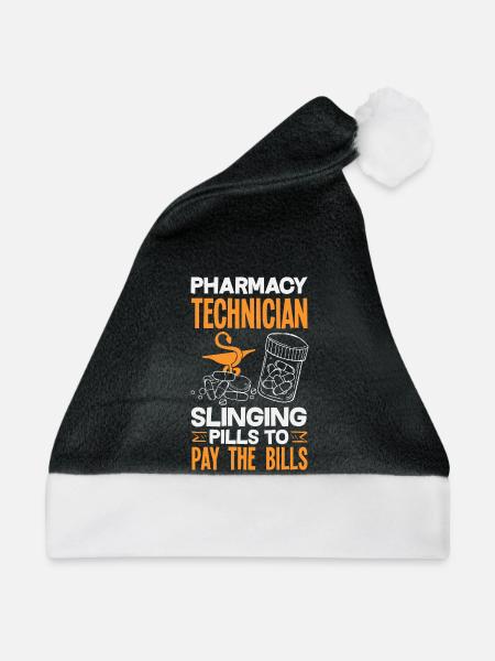 Apotheker Pharmazeutisch-technischer - Weihnachtsmütze - Schwarz/Weiß - Vorne