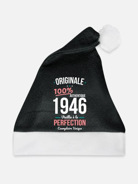 1946 – Original – Einzigartiges Exemplar - Weihnachtsmütze - Schwarz/Weiß