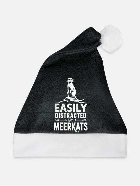 Erdmännchen Sprüche Lustiges Erdmännchen Geschenk - Weihnachtsmütze - Schwarz/Weiß