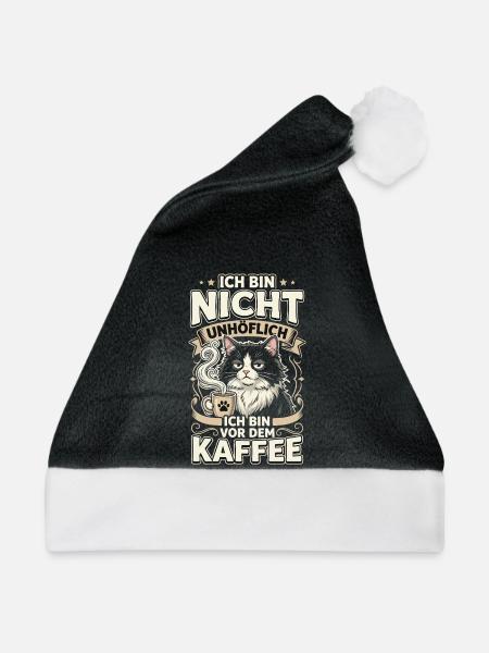 Kaffee Katze Spruch Nicht Unhöflich - Weihnachtsmütze - Schwarz/Weiß