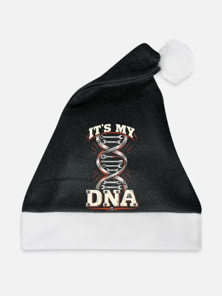 Mechaniker DNA – It's My DNA Werkzeug - Weihnachtsmütze - Schwarz/Weiß - Vorne