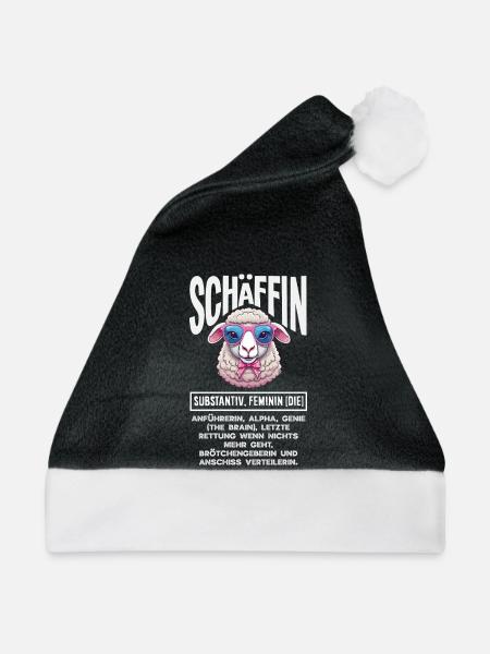 Schäffin Definition Lustiger Spruch Chef - Weihnachtsmütze - Schwarz/Weiß