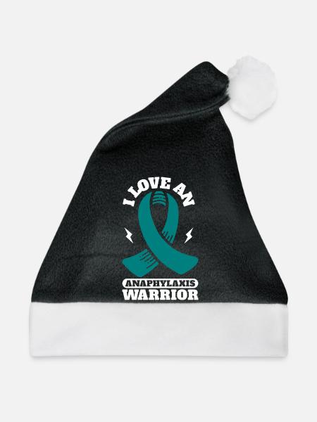 Ich liebe einen Kämpfer - Anaphylaxie - Weihnachtsmütze - Schwarz/Weiß - Vorne