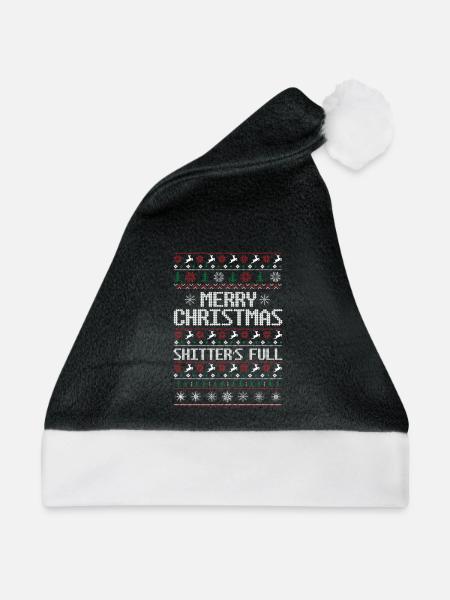 Hässlicher Weihnachtspullover - Weihnachtsmütze - Schwarz/Weiß