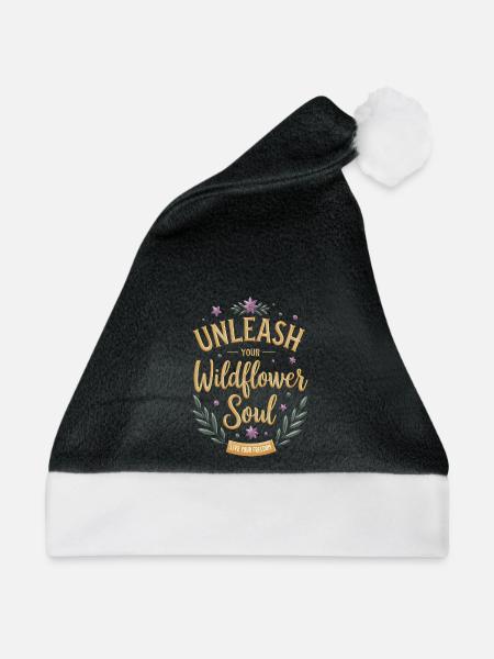 Entfessle deine Wildblumenseele! - Weihnachtsmütze - Schwarz/Weiß