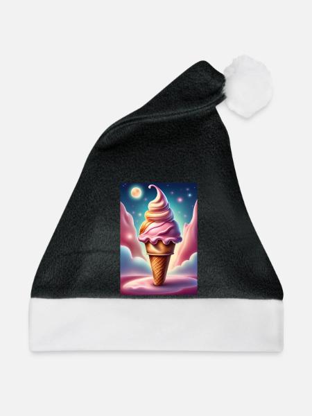 Erdbeer-Waffel - Weihnachtsmütze - Schwarz/Weiß