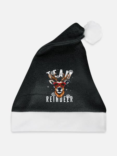 Weihnachtsmotiv Rentier Xmas Team Rentier - Weihnachtsmütze - Schwarz/Weiß