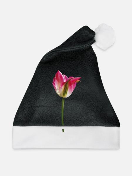 Tulpe im Frühling - Weihnachtsmütze - Schwarz/Weiß