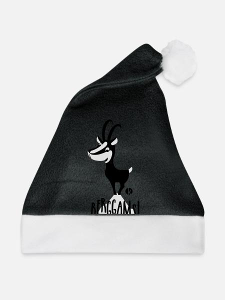 Gämse - Berggamsl - Weihnachtsmütze - Schwarz/Weiß