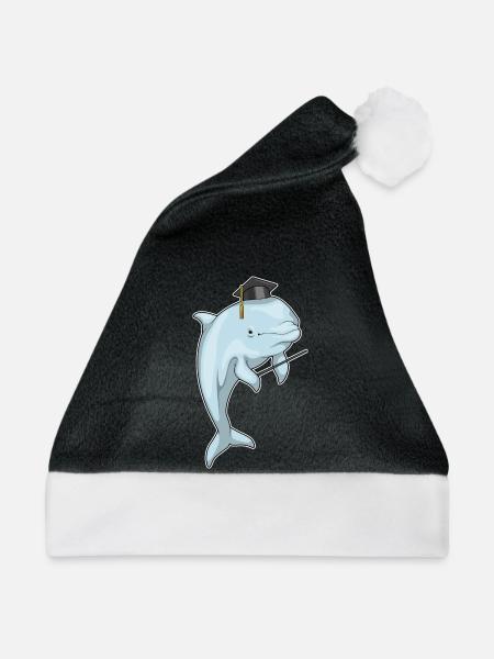 Delfin Lehrer Zeigestab Schule - Weihnachtsmütze - Schwarz/Weiß