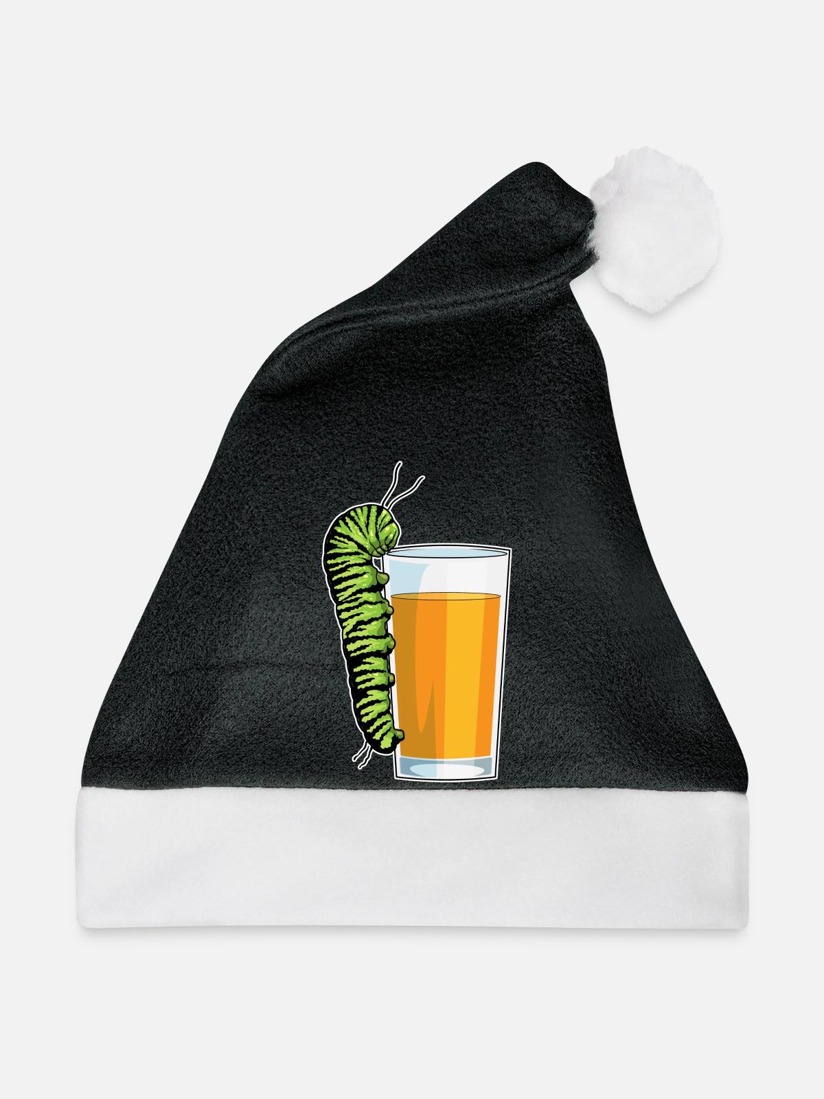 Raupe Saft - Weihnachtsmütze - Schwarz/Weiß - Vorne