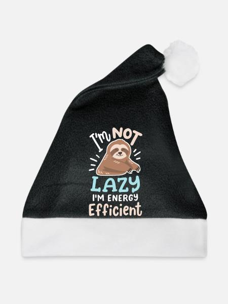 Faules Faultier - Weihnachtsmütze - Schwarz/Weiß