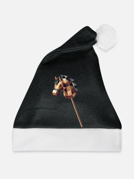 Steckenpferd im Polygon-Stil - Weihnachtsmütze - Schwarz/Weiß