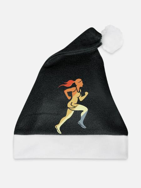 Läufermädchen Retro-Stil - Weihnachtsmütze - Schwarz/Weiß