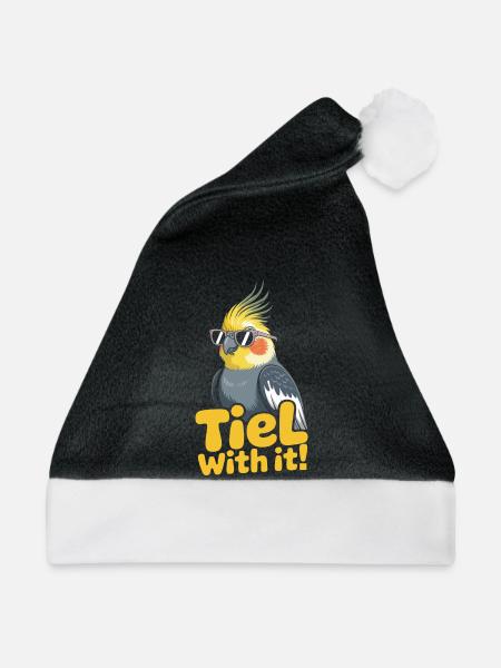 Nymphensittich Humor Vogel - Weihnachtsmütze - Schwarz/Weiß