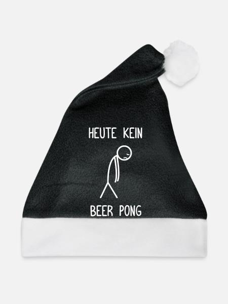 Heute kein Beer Pong Bierpong - Weihnachtsmütze - Schwarz/Weiß - Vorne
