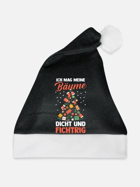 Weihnachtsmann Fichten Weihnachtsbaum Weihnachten - Weihnachtsmütze - Schwarz/Weiß