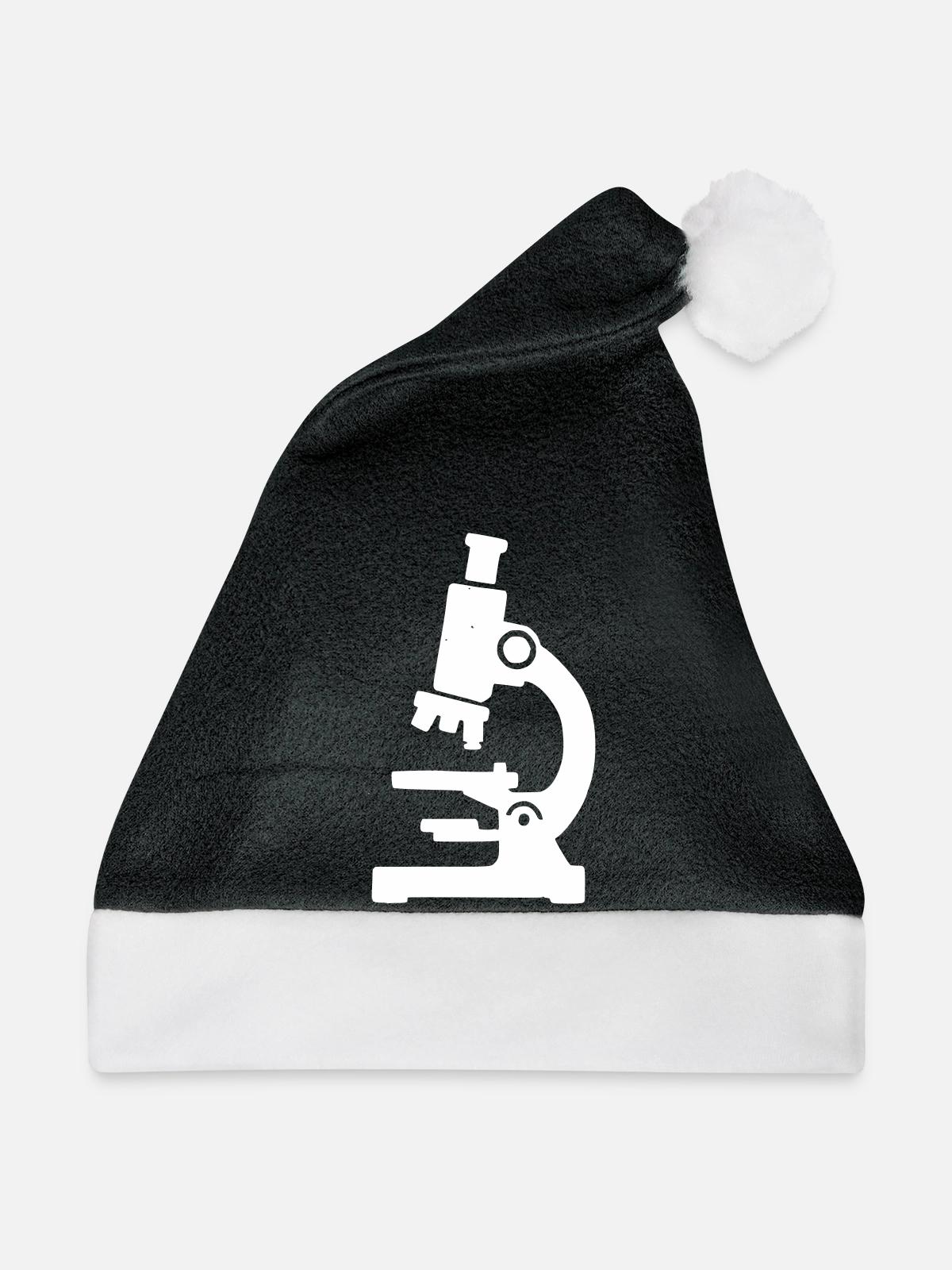 Mikroskop Silhouette Labor - Weihnachtsmütze - Schwarz/Weiß - Vorne