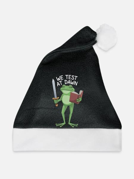 Dawn Frog Knight Reading - Weihnachtsmütze - Schwarz/Weiß