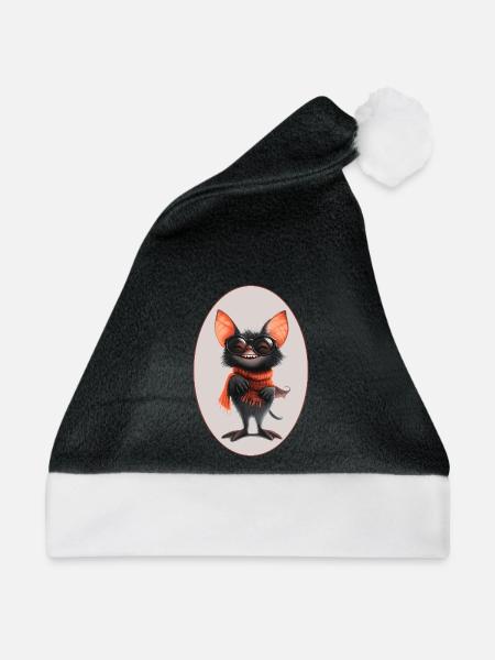 Fledermaus - Weihnachtsmütze - Schwarz/Weiß