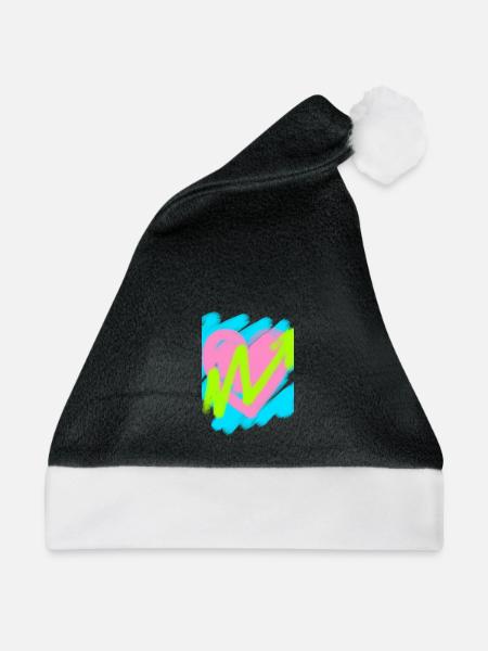 Herz mit Marker - Weihnachtsmütze - Schwarz/Weiß